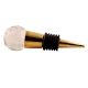 Round Diamond Cut Crystal Glass Wine Stopper in Golden Fitting